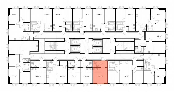 Квартира-студия, 23,8 м², 23/33 эт.