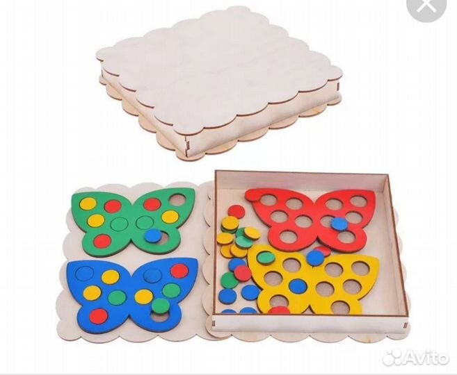 Деревянная мозаика-бабочка