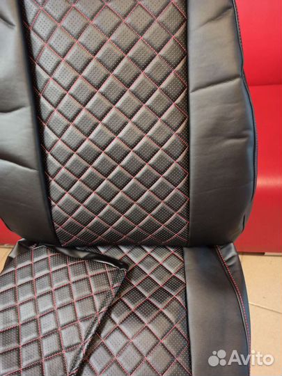 Чехлы Приора 2 х/б с 2013г экокожа ромб