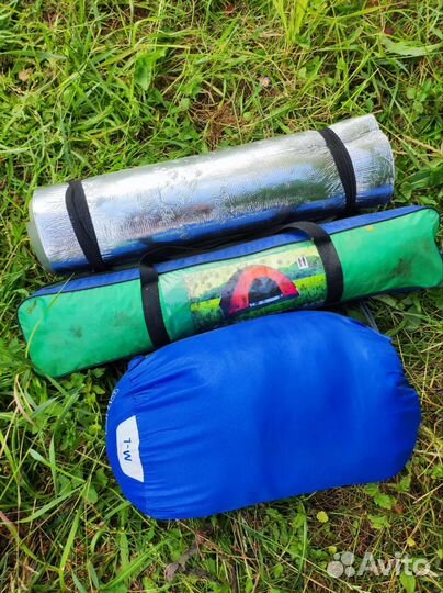 Палатка, спальник и коврик