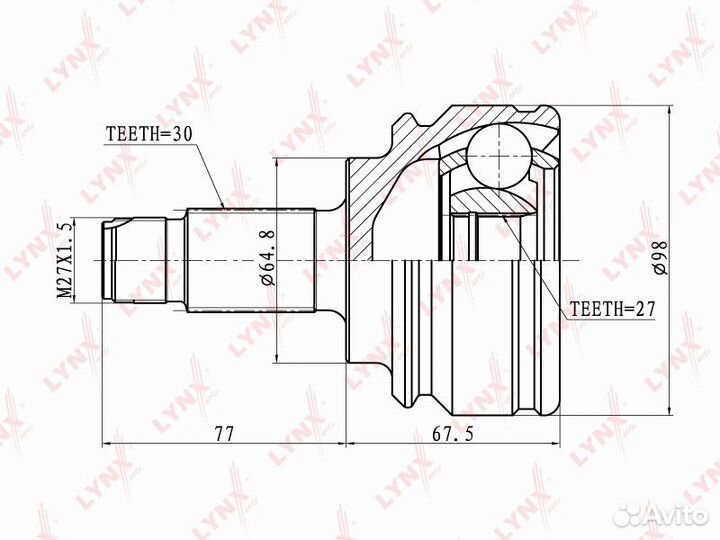 ШРУС наружный передний BMW X5 (E53) 3.0-4.4 00-06