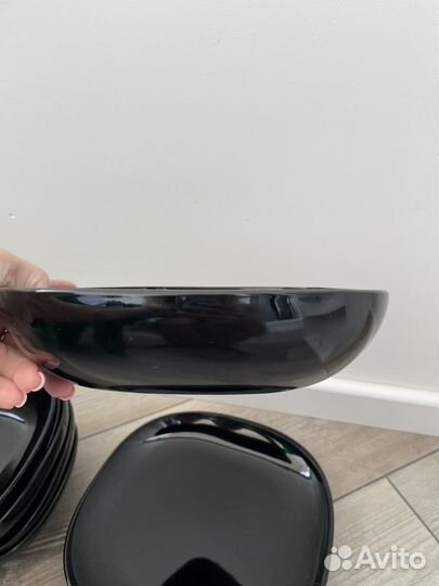 Тарелки IKEA черные