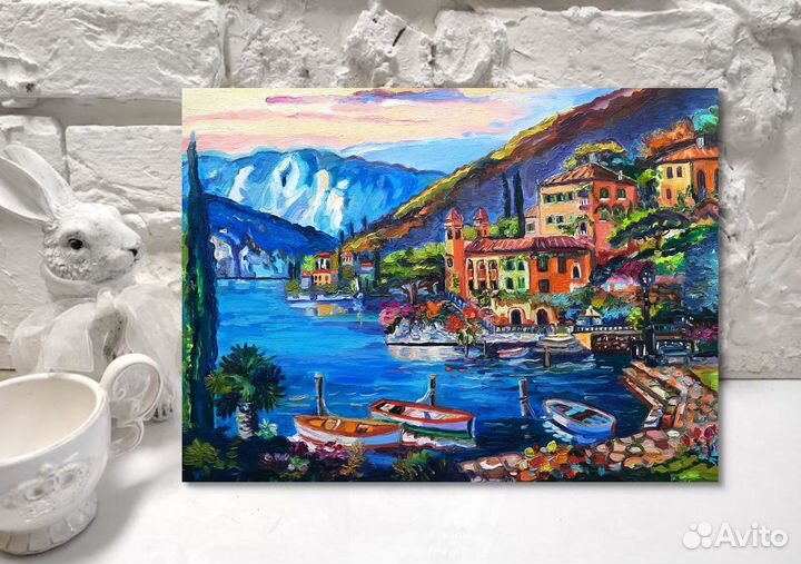 Картина маслом Средиземноморье холст 40 см на 30