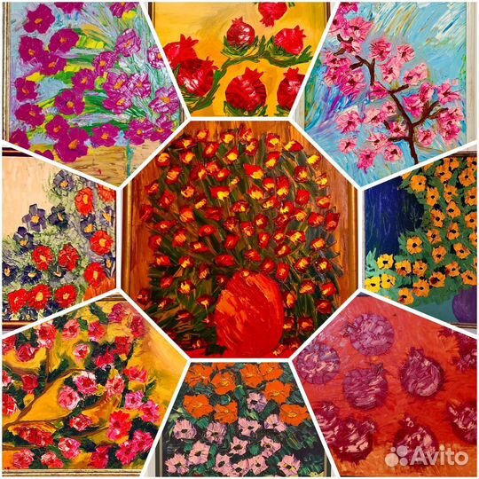 Картина маслом на холсте цветы