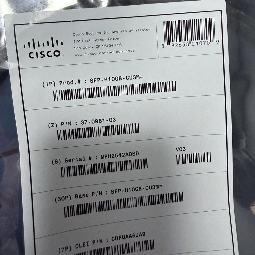 [SFP-H10GB-CU5M] Лот 5 Шт Sfp-H10gb-Cu5m