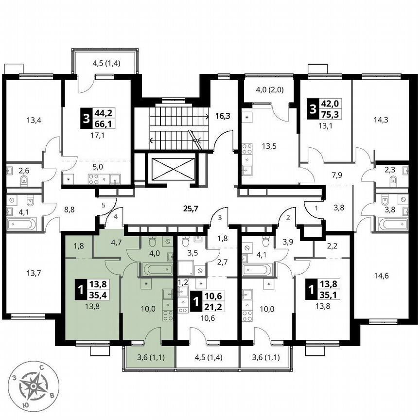 1-к. квартира, 35,4 м², 7/9 эт.