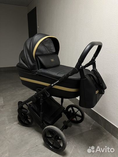 Коляска adamex alex delux черная кожа