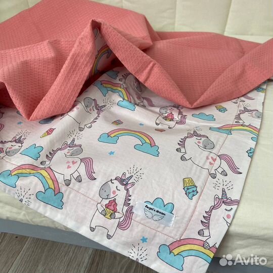 Плед новый двусторонний из хлопка