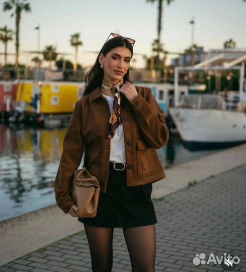 Жакет замшевый zara