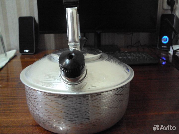 Чайник со свистком СССР алюминиевый полированный