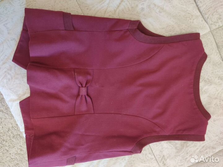 Жилетка школьная бордо Маленькая леди 134-140