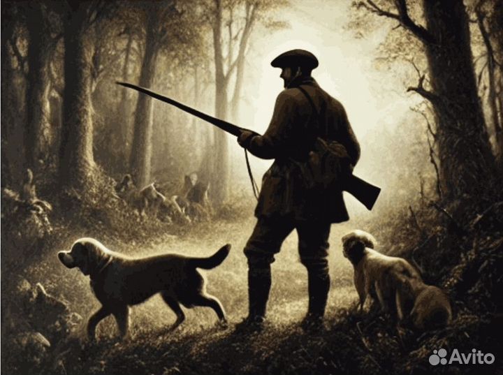 Картина охота на лося. Загонная охота на лося