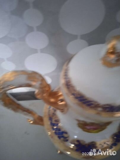 Костяной фарфор Япония прошлый век, кофейник