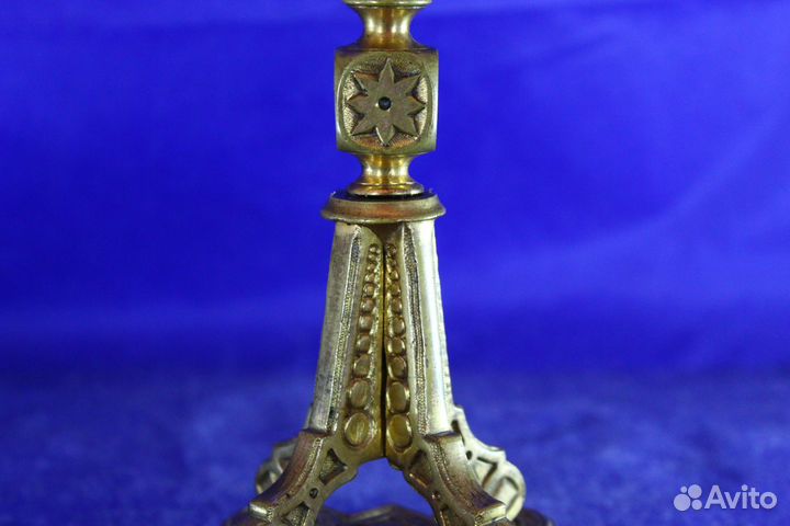 Подсвечник Канделябр антикварный 19 век бронза мет