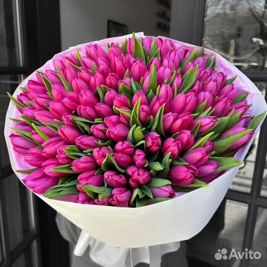 Тюльпаны 101,51-Букеты из Тюльпанов /Доставка