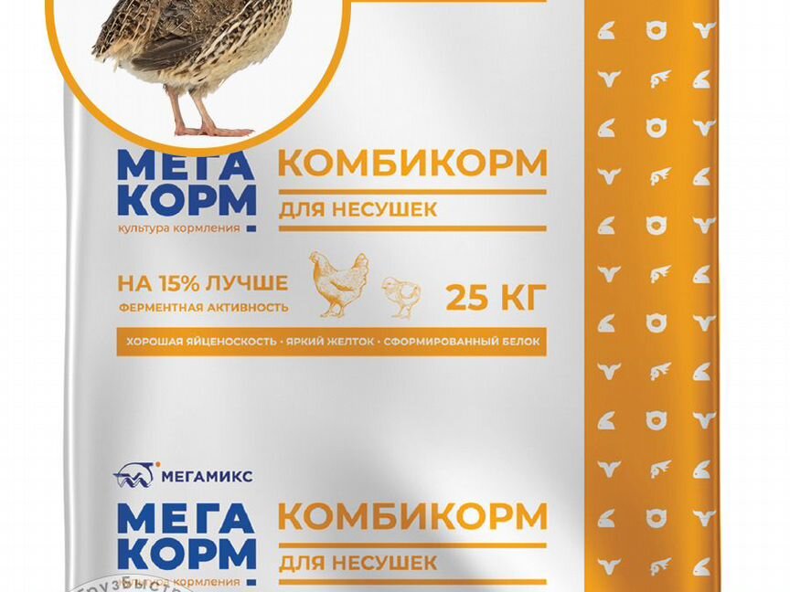 Мегакорм комбикорм для продуктивных перепелов