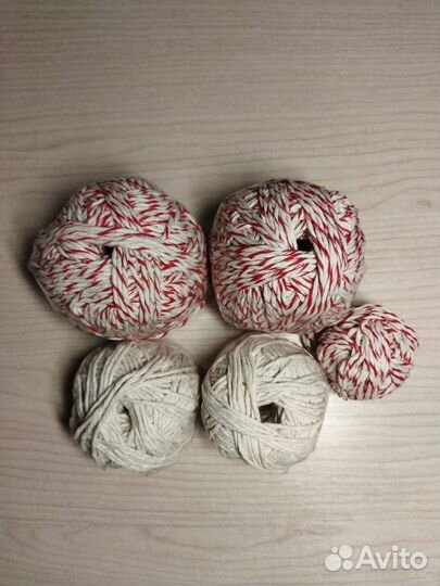 Шпагат хлопковый цветной набором и мотком