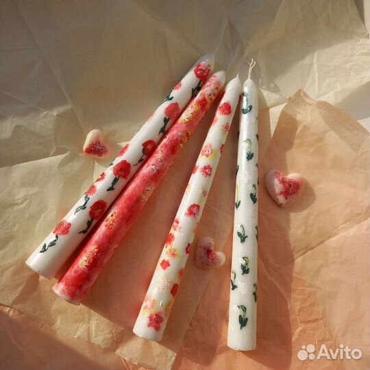 Античные свечи с росписью ручной работы