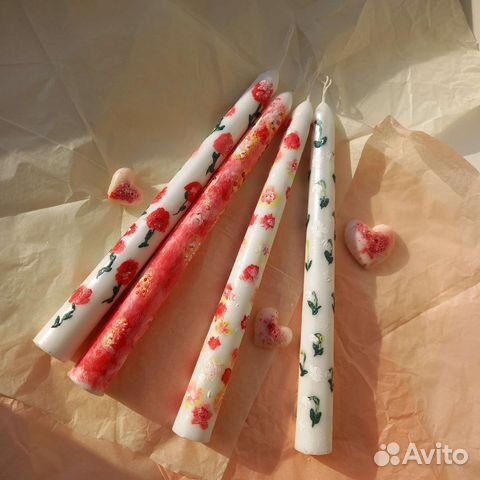 Античные свечи с росписью ручной работы