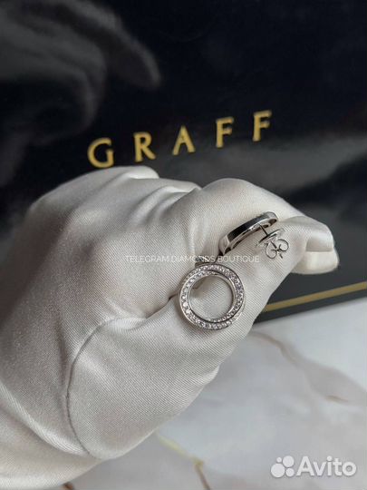 Серьги graff белое золото 750