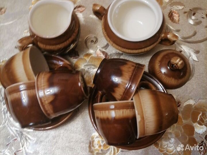 Кофейный сервиз, Зик, обливная керамика