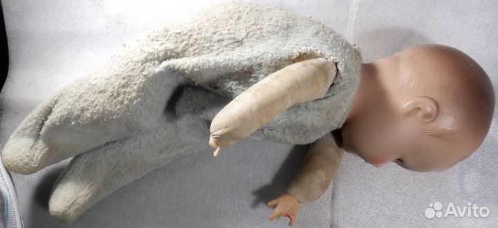 Кукла антикварная номерная набивная на реставрацию