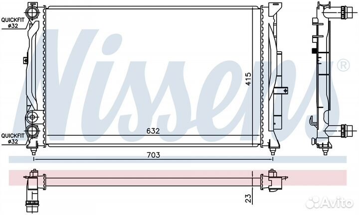 Радиатор охлаждения двс skoda superb (2002) 1.9 TD