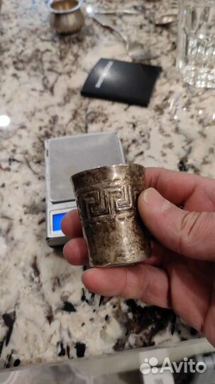 Старинная стопка в патине. Серебро 830-900