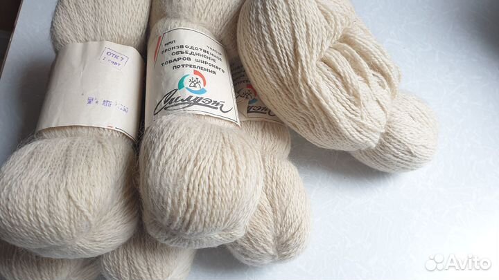 Пряжа крученая Ч/Ш Нитки для вязания СССР