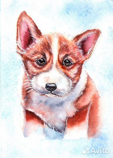 Открытка ручной работы акварель миниатюра