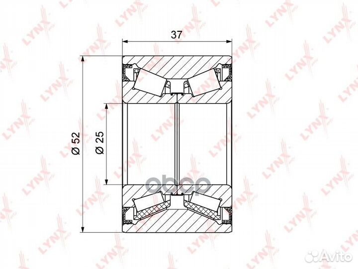 Подшипник ступицы задний lynxauto WB-1369 WB136