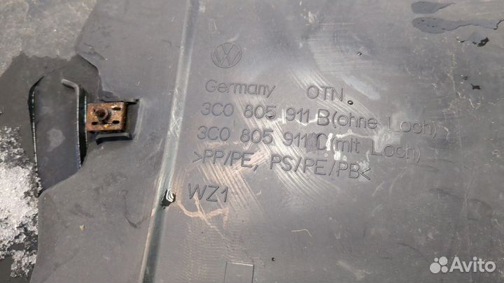 Защита арок (подкрылок) левая передняя Volkswagen Passat 6, 2006