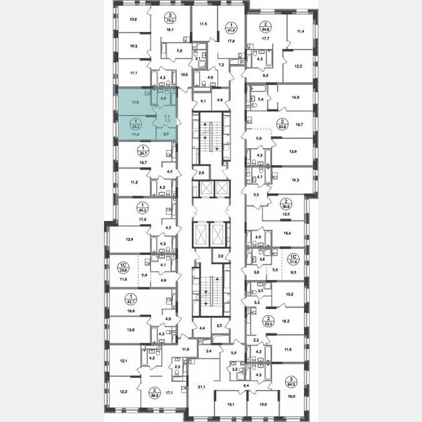 1-к. квартира, 35,2 м², 11/20 эт.