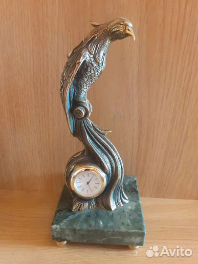 Часы. Жар птица. Бронза