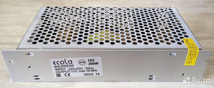 Блок питания Ecola 12V. 16,6А. 200W. Новый