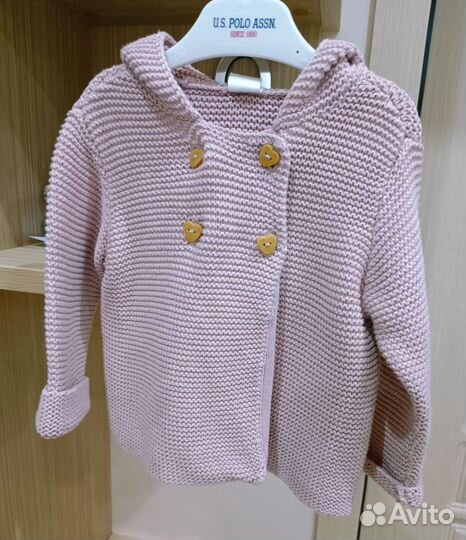 Кардиган для девочки с капюшоном H&M HM 80 размер
