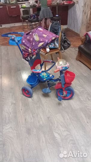 Детский трёхколёсный велосипед коляска