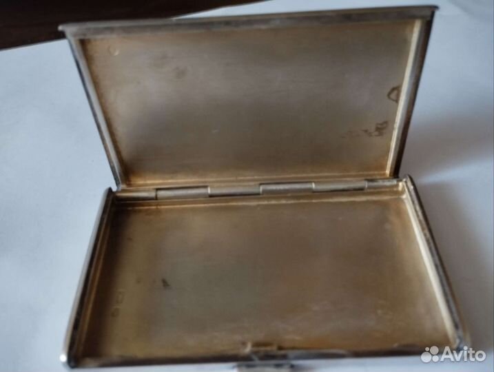 Спичечница серебро Антик