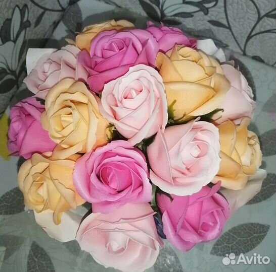Букет из мыльных роз