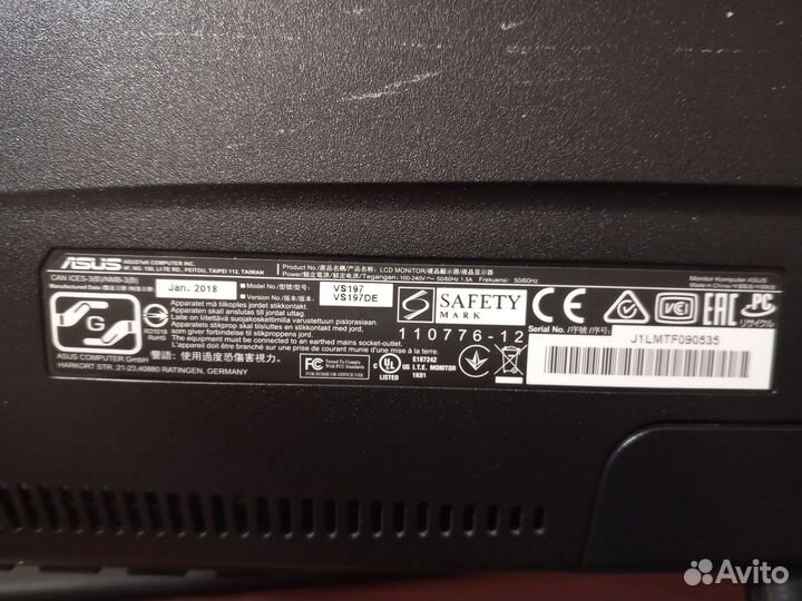 Монитор asus 18,5