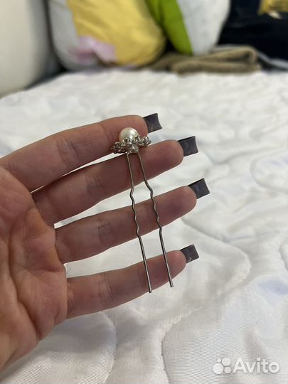 Шпильки для волос праздничная жемчуг