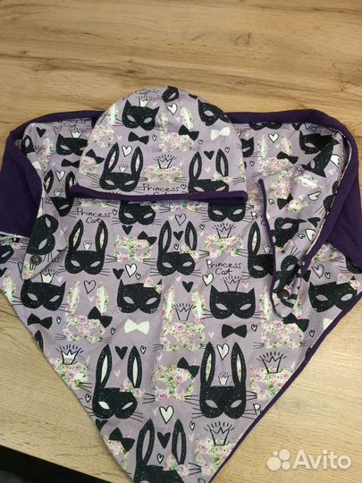 Комплект шапка и шарф на кнопке