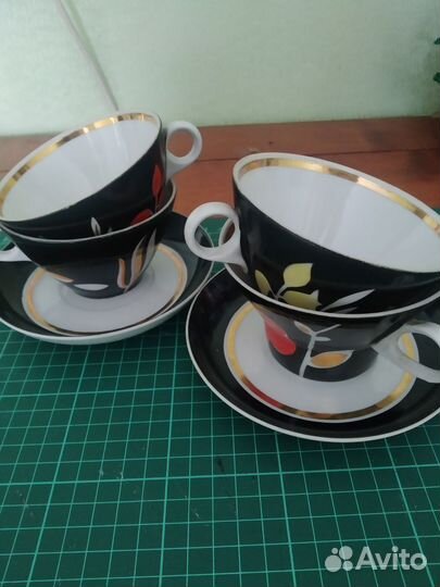 Чашка с блюдцем фарфор дулево
