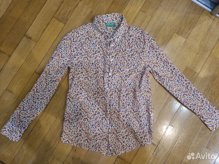 Рубашка женская benetton летняя в цветочек