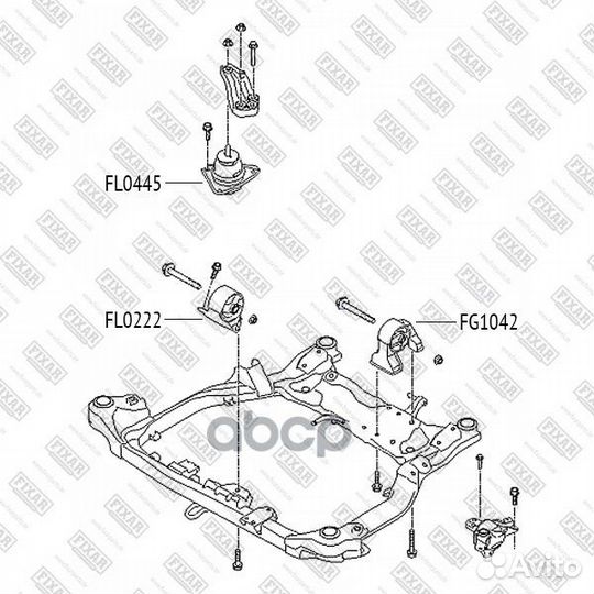 Опора двс hyundai i30 07- FL0222 fixar