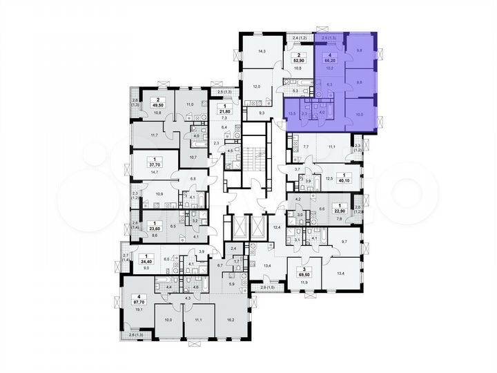 4-к. квартира, 66,2 м², 12/18 эт.