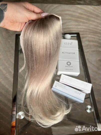 Накладной хвост шиньон блонд