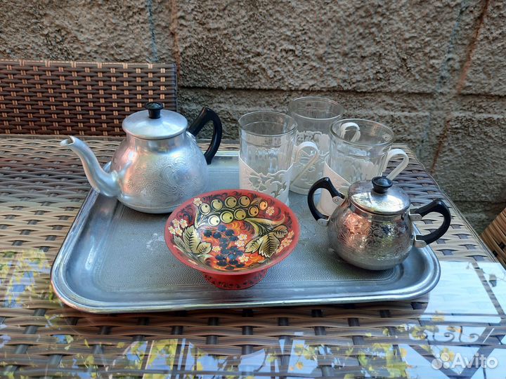 Набор к самовару поднос и заварник