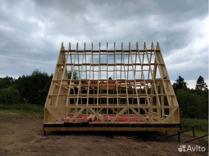 Конструктор дом A-frame 6*8 с аттиковой стеной