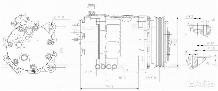 Компрессор кондиционера VW transporter T4 90- L